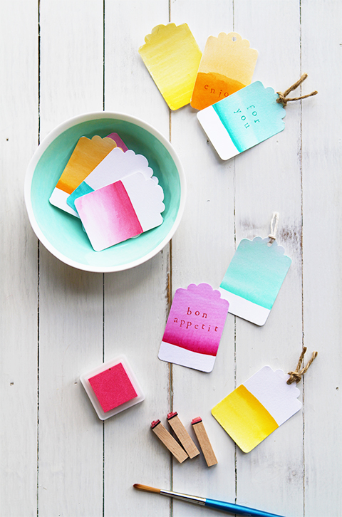 Watercolour Gradient Gift Tags