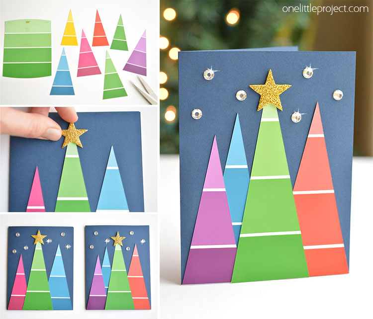 Paint chip Christmas cards