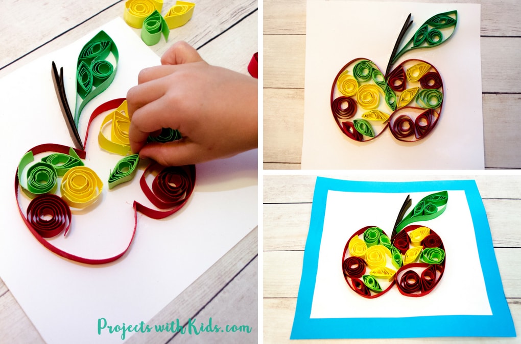 Easy paper quilling apple