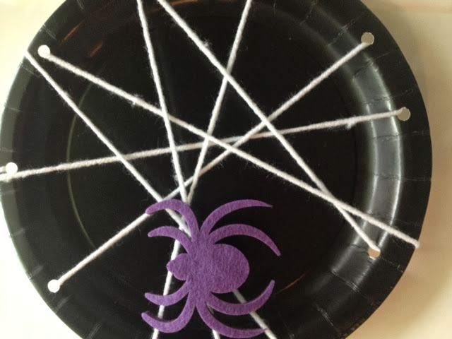 Spider web plates - halloween crafts