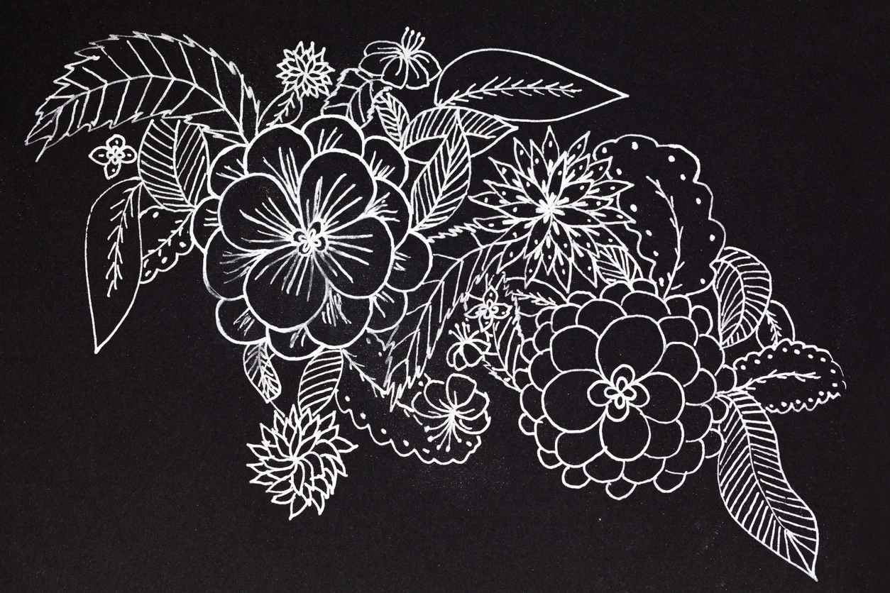 drawing on black paper